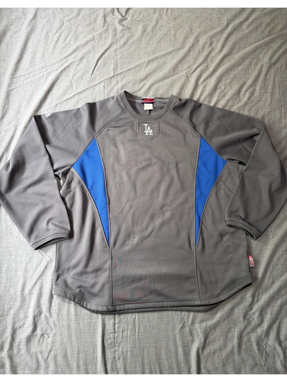 Majestic Los Angeles Dodgers Therma Base Long Sleeve Shirt Size 2XL Gray Blue
